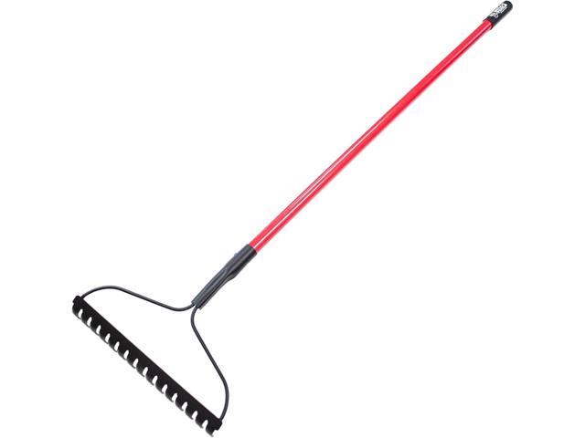 Bully Tools Bow Rake 16' Tines Heavy Duty Steel Garden Rake for Leaves Lawn Debris Mulch Soil and Gravel 58' Fiberglass Handle Leaf Rake, 100%.