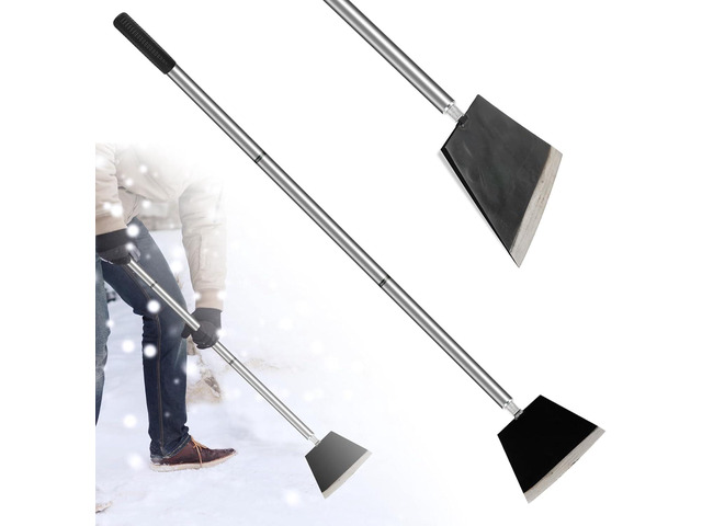 Garden Shovel, Floor Cleaning Scraper Tool, Snow Shovel Ice Scraper, 47 inch Weed Removal Tool with 3 Sections Long Handle for Moss,Sidewalks,...