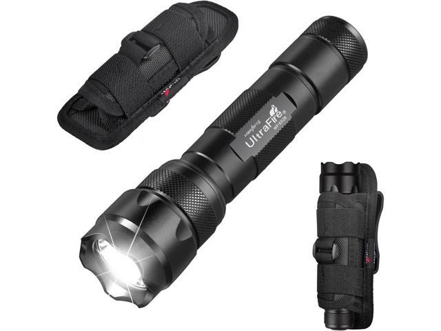 ULTRAFIRE WF-502B Single Mode Flashlight with Holster,1000 Lumen Tactical Flashlight with Duty Belt Holster,Bright Law Enforcement - Police.