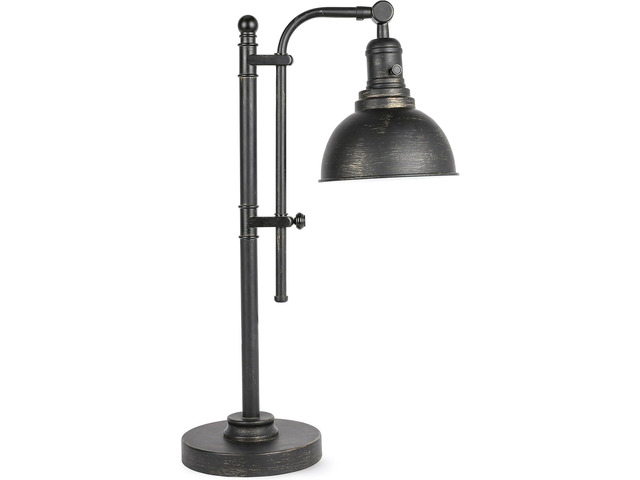 VONLUCE Rustic Desk Lamp Bronze Adjustable, Industrial Style Metal Task Lamps 25'-29', Vintage Work Light, Farmhouse Reading Lamp in Aged Bronze...