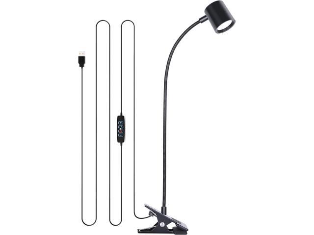 Dott Arts Desk Lamp,USB Clip On Light,Book Lights for Reading at Night,3 Color Modes,10 Brightness Clamp Lights,360° Gooseneck LED Reading Light.
