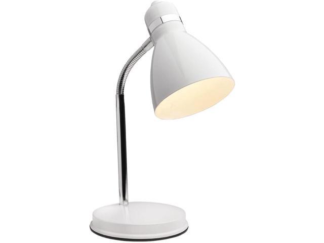 Newhouse Lighting Oxford White Metal Flexible Classic Goose Neck Design Desk or Table Lamp for Office or Bedroom Use