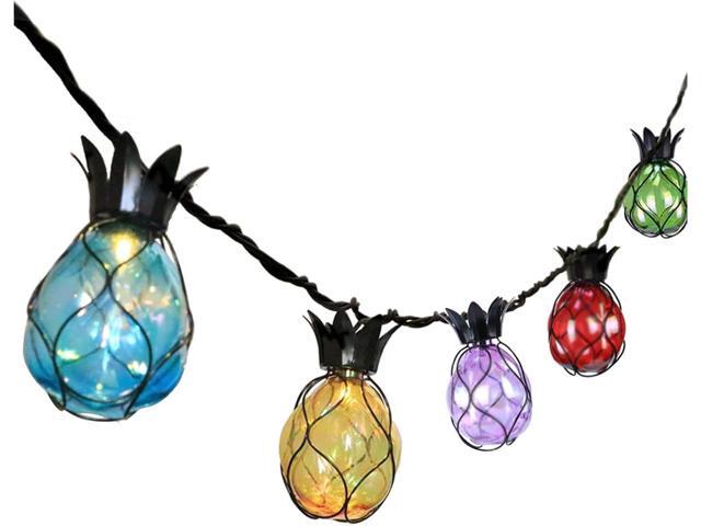 Vigdur Pineapple String Lights - Outdoor Patio Lights Plug in with 10 Pineapple Bulbs Connectable, Indoor String Light for Bedroom Bistro Tiki...