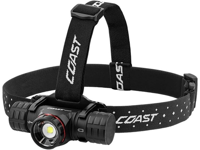 Coast XPH34R 2700 Lumen USB-C Rechargeable-Dual Power LED Headlamp with Pure Beam Twist Focus and Magnetic Base
