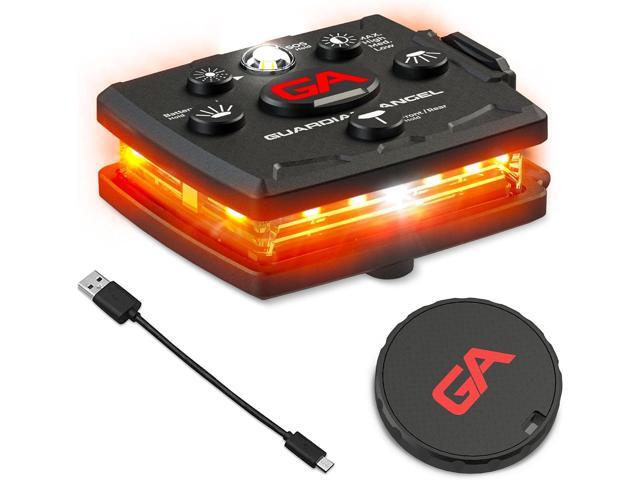 Guardian Angel Micro Series Safety Lights, Beacon Device (Orange Front & Orange Rear) Rechargeable, Magnetic, Hands-Free Wearable LED Light for.