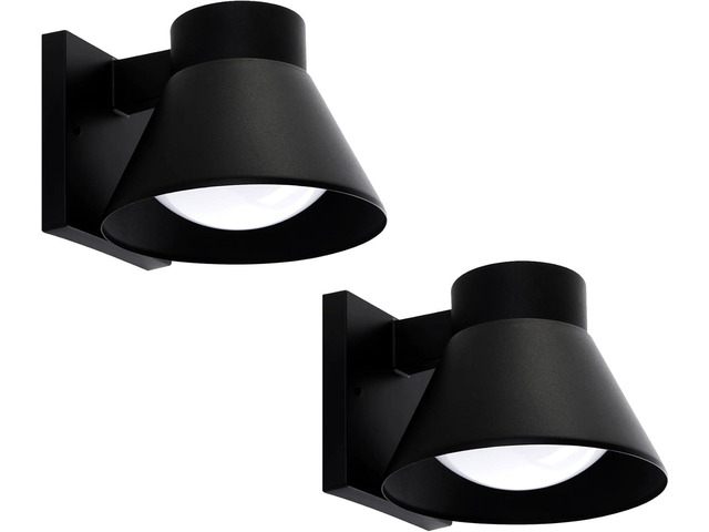 UME 2 Pack LED Outdoor Wall Light Fixtures, Black Front Porch Lights Wall Mount Lighting, Exterior Waterproof Wall Lantern Light Fixture Anti-Rust...