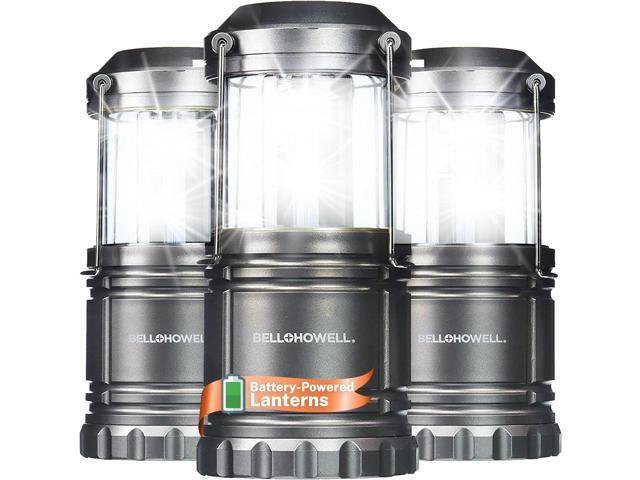 Bell+Howell 3 Pack Camping Lights & Lanterns for Power Outage, Collapsible Battery Powered LED Camping Lantern Lamp with Handle, Portable Ultra...