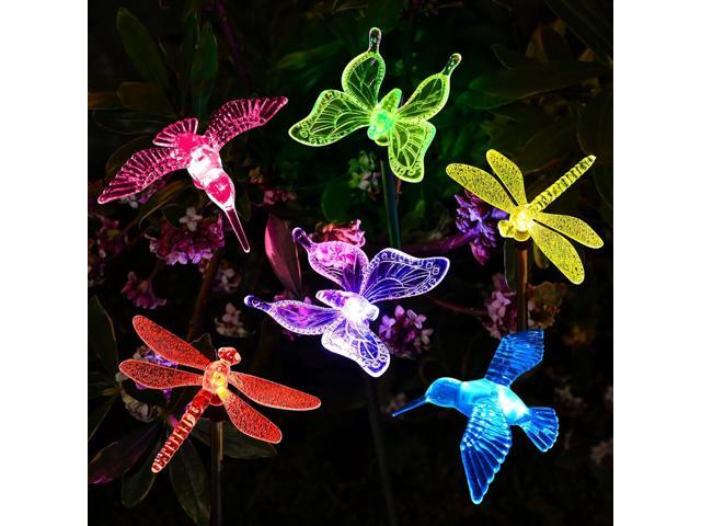 SOLPEX Solar Garden Lights, 6 Pack Solar Butterfly Lights Outdoor Decorations, Multi-Color Changing LED Light Stakes, Yard for Garden, Patio &.