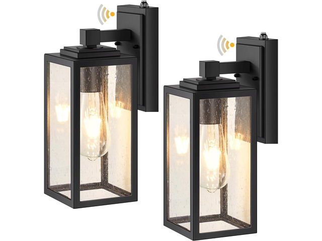 VIANIS 2 Pack Dusk to Dawn Sensor Outdoor Wall Lighting, Black Exterior Light Fixture Wall Mount for House, Anti-Rust Modern Outside Sconce Lantern...