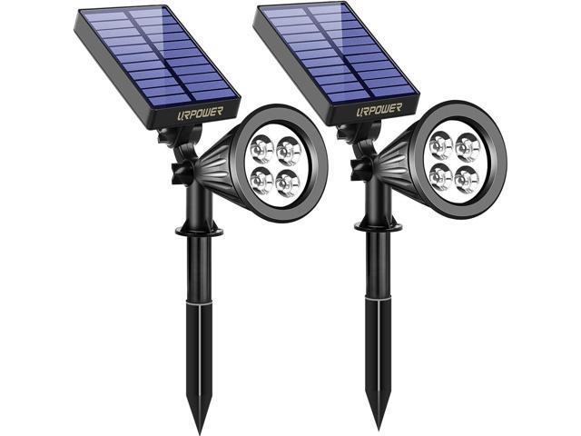 URPOWER Solar Lights Outdoor, 2-in-1 Solar Spot Lights Waterproof with 2 Lighting Modes, Adjustable Solar Powered Spotlights Auto On/Off Landscape.