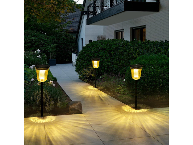 Solar Lights Outside Waterproof, 6 Pack 200Lumens Super Bright Solar Pathway Lights Outdoor Waterproof with 2 Lighting Modes, Auto On/Off Outdoor...