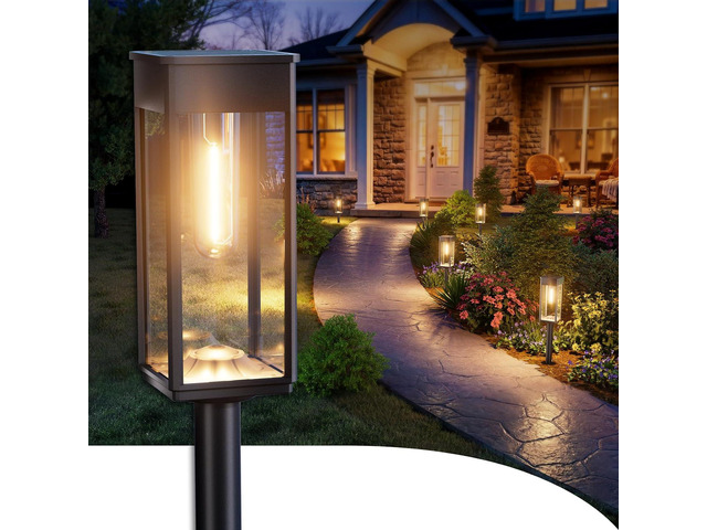 ALFIOT Solar Pathway Lights Outdoor, 8 Pack Bright Solar Lights Outdoor, Auto On/Off, IP65 Waterproof Solar Garden Lights Solar Powered Landscape...