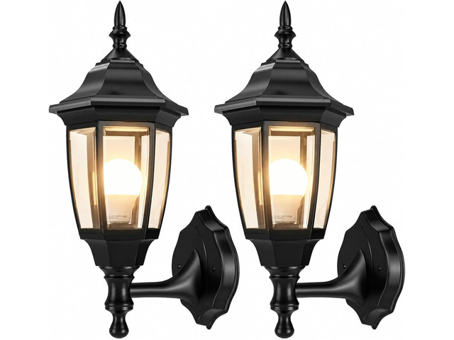EMART Plastic Outdoor Wall Light Fixtures with Bulbs, Waterproof and Anti-Corrosion Porch Sconces, Exterior Lanterns Wall Mount Lamp for Outside,...