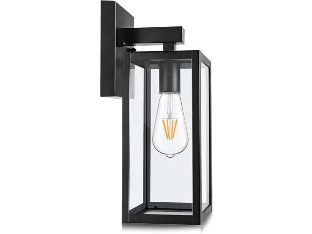 MAXvolador Outdoor Wall Lantern, Exterior Waterproof Wall Sconce Light Fixture, Black Anti-Rust Mount Light with Clear Glass, E26 Base Wall Lamp