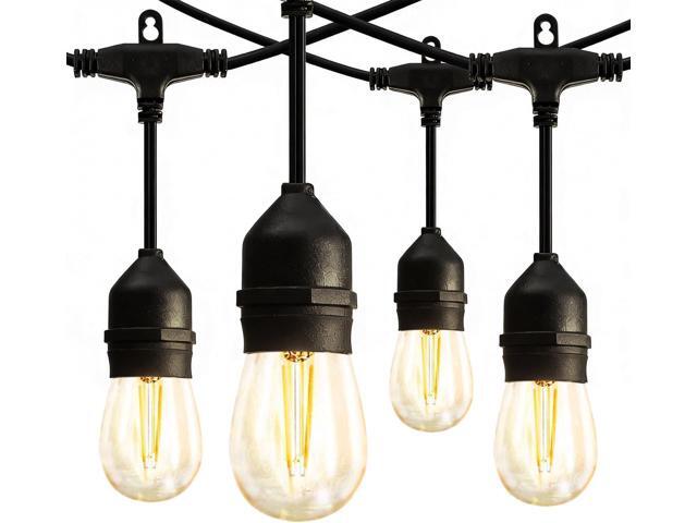 Banord Outdoor String Lights Commercial Grade 96ft Waterproof with 30 S14 Shatterproof Dimmable LED Bulbs, Heavy Duty Hanging Lights for Patio...