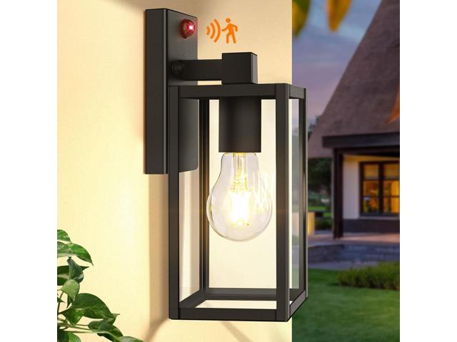 Upgraded Motion Sensor Outdoor Wall Light, 10.6 Small Dusk to Dawn Porch Light Wall Sconce Lantern, 3 Lighting Modes Exterior Lighting Fixture,.