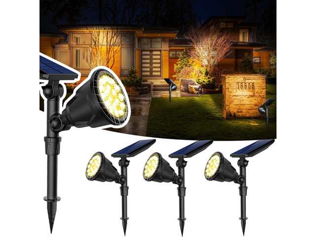 JSOT 600 Lumen Bright Solar Lights Outdoor Waterproof,Solar Powered Landscape Spotlights Solar Walkway Lighting for Backyard Garden Pathway...
