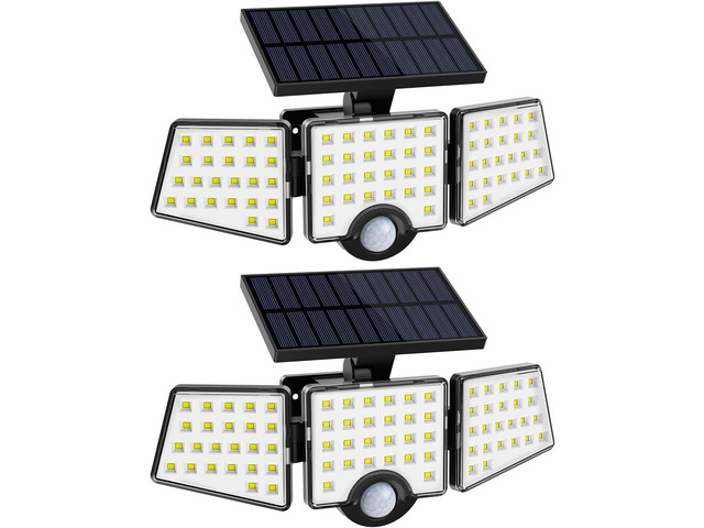LE Solar Lights for Outside, Solar Lights Outdoor with Motion Sensor, WL4000 High Brightness, 3 Adjustable Heads 270° Wide Lighting Angle, IP65...