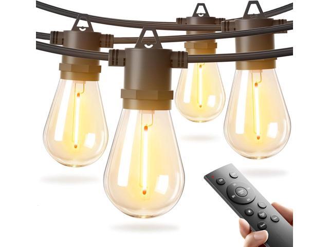 addlon 50FT LED Outdoor String Lights with Edison Shatterproof Bulbs, Weatherproof Strand, Commercial Grade Patio Lights, Decorative for Garden or.