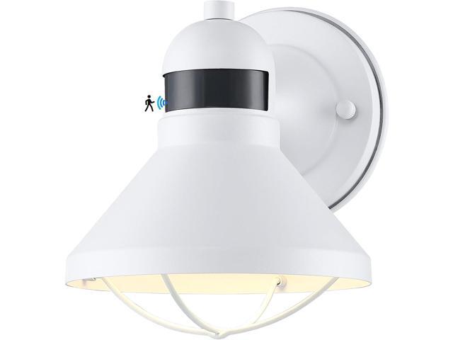LONEDRUID Dusk to Dawn Motion Sensor LED Outdoor Barn Light Fixtures White Exterior Wall Lantern Waterproof Outside Sconce Lighting Rustic...