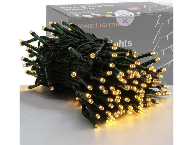Home Lighting 66ft Christmas Decorative Mini Lights, 200 LED Green Wire Fairy Starry String Lights Plug in, 8 Lighting Modes, for Indoor Outdoor...
