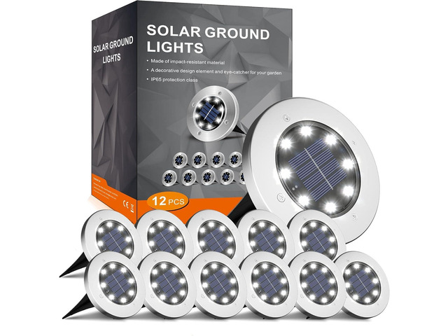 INCX 4.6 inch Solar Lights Outdoor Waterproof,12 Pack Solar Lights for Outside, Solar Garden Lights Landscape Lighting for Patio Pathway Lawn Yard...