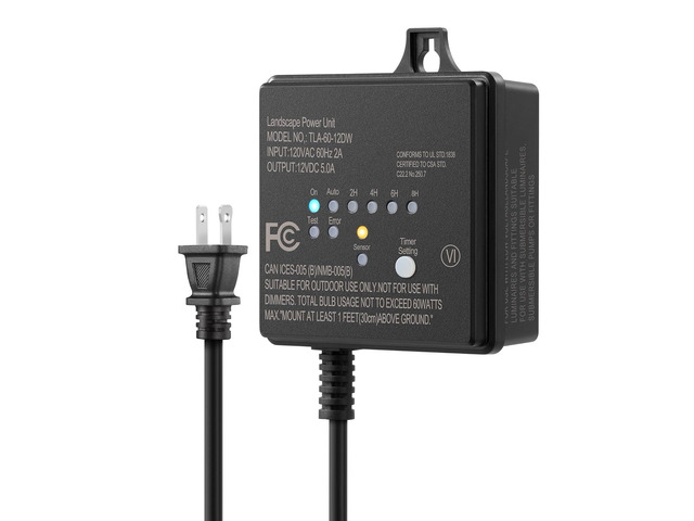 DEWENWILS 60W 120V AC to 12V DC Outdoor Low Voltage Transformer with Timer and Photocell Light Sensor, Weatherproof, Specially for LED Landscape...