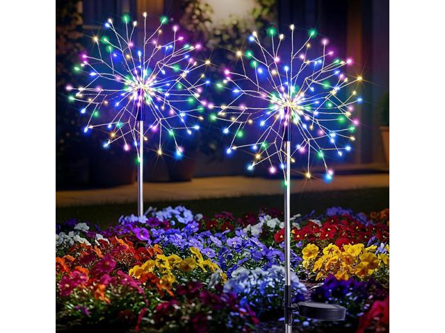 suddus Solar Garden Lights Outdoor Waterproof Decorative, 2Pack 150LED Firework Lights 8 Modes, Multicolor Solar Fairy Light for Yard, Patio,.