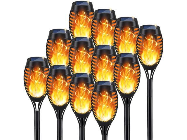 KYEKIO Solar Torch Light with Flickering Flame, 12Pack Solar Lights Outdoor, Solar Garden Lights Outdoor Waterproof, Luces Solares para Exteriores,.