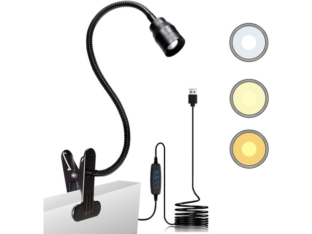 YMCRLUX Zoomable LED Reading Lights for Bed Headboard, Clip on Spotlight Lamp for Desk, Dorm Bed, Dimmable USB Clamp Book Light with Flexible...