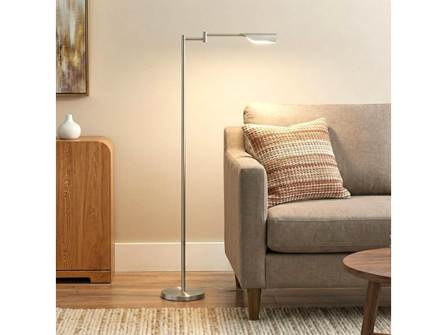 Brightech Leaf Pharmacy LED Reading Lamp, Dimmable Floor Lamp with Easy Adjustable Rotation Over Chair or Desk for Living Room, Work Light for...