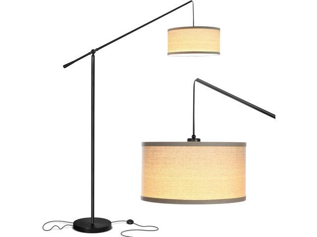 Brightech Hudson 2 - LED Floor lamp, Tall Lamp with Sturdy Base, Contemporary Arc Lamp for Living Rooms & Offices, Great Living Room Décor, Mid.