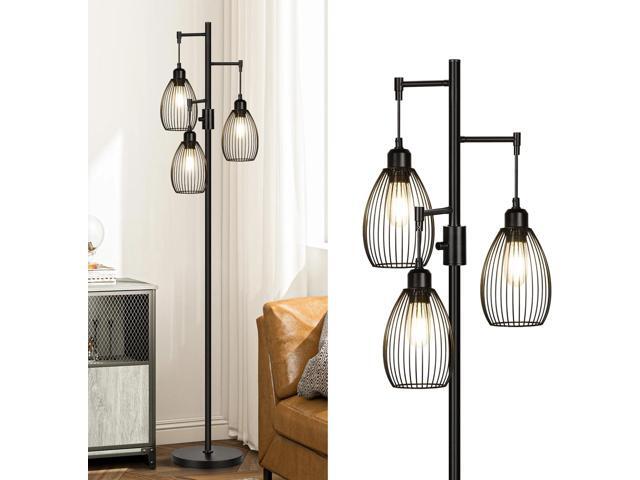 Torondo 70 Dimmable Floor Lamp, 3 x 800LM LED Edison Bulbs Included, Industrial Floor Lamps for Living Room, Rustic Tall Lamps Standing Lamp for.