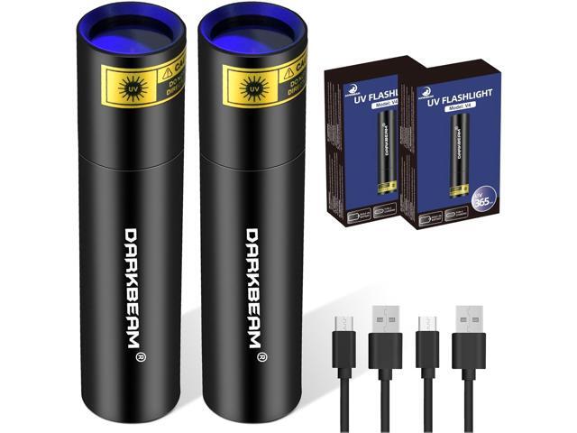 DARKBEAM UV Flashlight 365nm Woods Lamp USB Rechargeable Portable Blacklight LED Ultraviolet Light Mini, Detector for Pet Urine, Stains, Uranium...