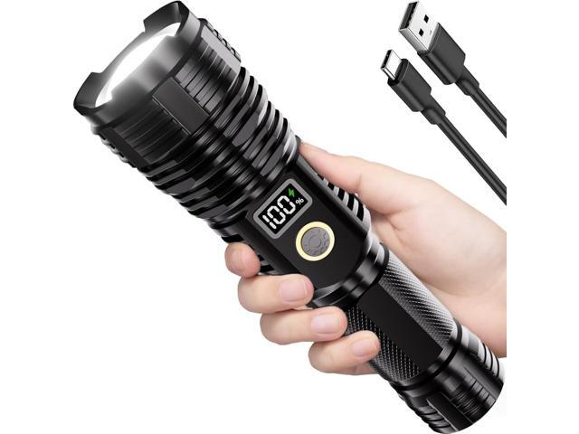 Flashlights High Lumens Rechargeable, 100,000LM LED Super Bright Flash Light, Zoomable Linternas with LCD Digital Display, 5 Mode, Waterproof,.