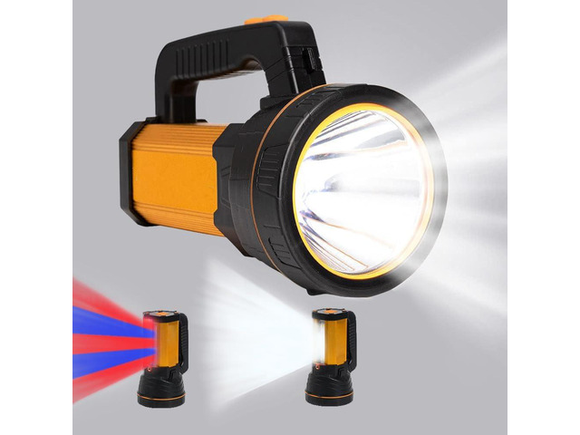 Powerful Led Flashlight High Lumens USB C Rechargeable,Super Bright Handheld Spotlight,Strong Metal Flashlight Large/Long...