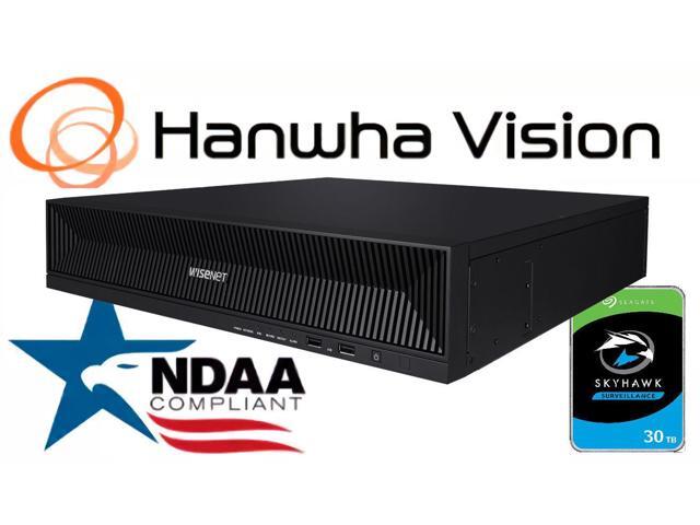 Hanwha Vision XRN-1620B2 X-Series 4K 16-Channel H.265 NVR with AI Search, 140 Mbps,Up to 80TB HDD Not Included 30 Terabyte HDD