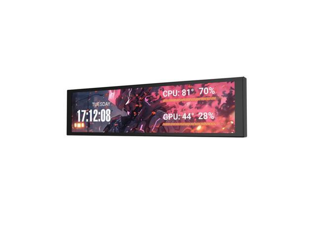 darkFlash V92 9.2' IPS PC Secondary Display, 1920×462 USB Type-C Mini Monitor for PC Case & Desktop, Hardware Monitoring Screen, JPG/GIF/MP4 Custom.