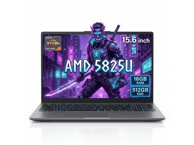 Laptop 15.6' FHD IPS Gaming Laptop AMD Ryzen 7 5825U 16GB DDR4 512GB SSD Windows 11 Pro Backlit Keyboard Gray Graphite
