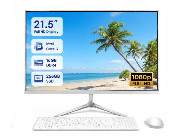 All-in-One Desktop 21.5' Fhd Display Intel Core i7 up to 3.3GHz 16GB RAM 256GB SSD Windows 10,Mouse,Keyboard