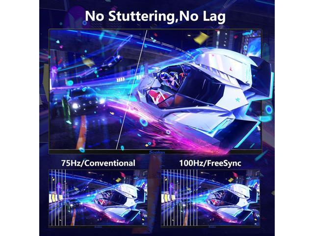 Sealan 24 inch FHD 1920x1080p Computer Gaming Monitor Built-in Speakers, 100Hz, Ergonomic Tilt & VESA 75x75mm, FreeSync, 1ms MPRT, Frameless 99%...
