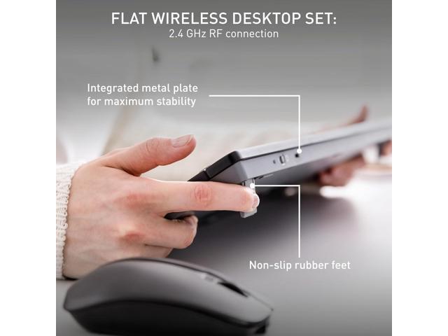 CHERRY Stream Desktop - Wireless Keyboard and Mouse Combo - US Layout - QWERTY Keyboard - Black