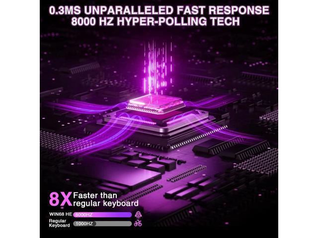 AULA WIN68 HE Mechanical Gaming Keyboard 60%, Hall Effect Magnetic Switch, Fast Trigger Mode Adjustable Actuation, 8000Hz Polling Rate, RGB...