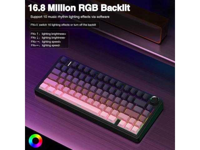 AULA F75 Pro Wireless Mechanical Keyboard,75% Hot Swappable Custom Keyboard,RGB Backlit,Pre-lubed Reaper Switches,Side Printed PBT Keycaps...