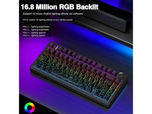 AULA F75 Pro Wireless Mechanical Keyboard with Knob,75% Hot Swappable Custom Gaming Keyboards,RGB Backlit,Pre-lubed Switches,Side Printed PBT...