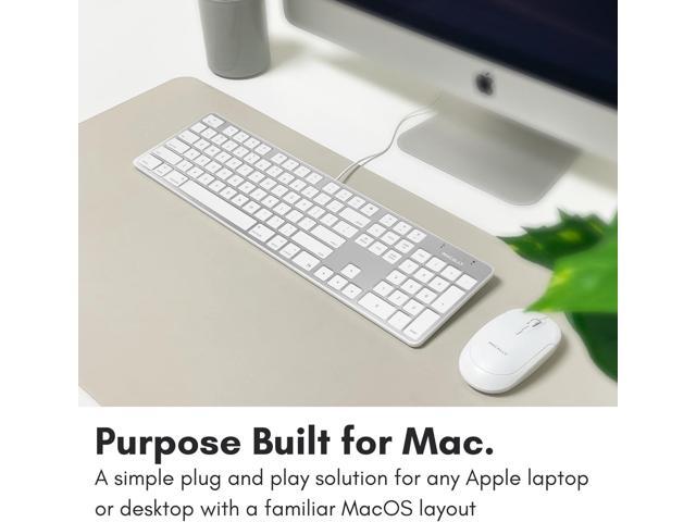 Macally Ultra-Slim USB Wired Keyboard with Number Keypad for Apple Mac Pro, MacBook Pro/Air, iMac, Mac Mini, Laptop Computers, Windows Desktop PC...