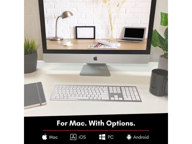 Macally Wireless Bluetooth Keyboard for Mac - Compatible Apple Keyboard or MacBook Pro/Air, iMac - Multi-Device, Up to 3 Devices with 110 Keys, 20...