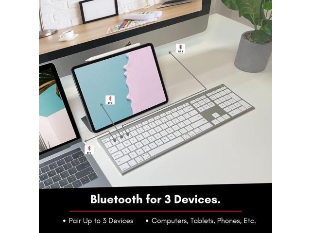 Macally Wireless Bluetooth Keyboard for Mac - Compatible Apple Keyboard or MacBook Pro/Air, iMac - Multi-Device, Up to 3 Devices with 110 Keys, 20...