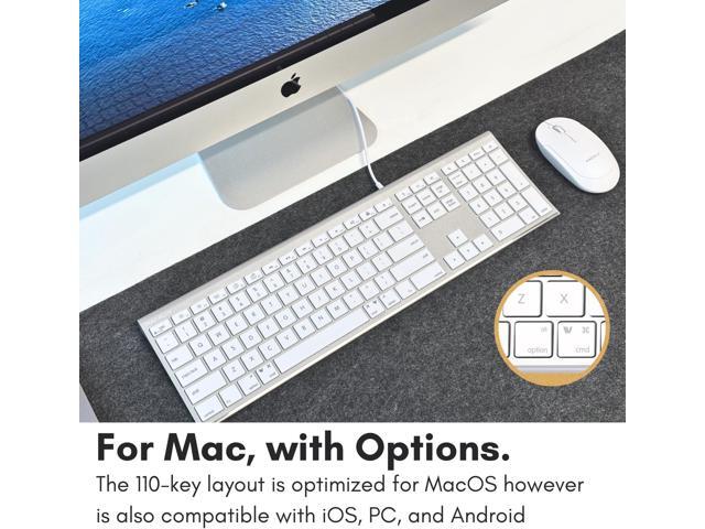 Macally Wired Keyboard for Mac (Upgraded Dual USB A + C Plug) - USB C Keyboard - Ultra Slim, 20 Shortcuts, 110 Scissor Keys - Compatible with Apple...