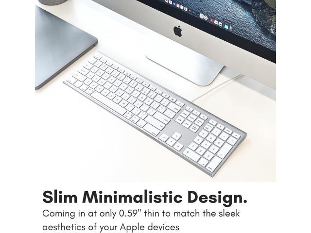 Macally Wired Keyboard for Mac (Upgraded Dual USB A + C Plug) - USB C Keyboard - Ultra Slim, 20 Shortcuts, 110 Scissor Keys - Compatible with Apple...